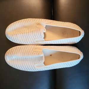Ralph Lauren Silver & White Slip-Ons